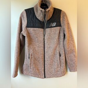 New Balance Light Pink and Dark Gray Women's Fleece Zip-Up Jacket Size Small EUC